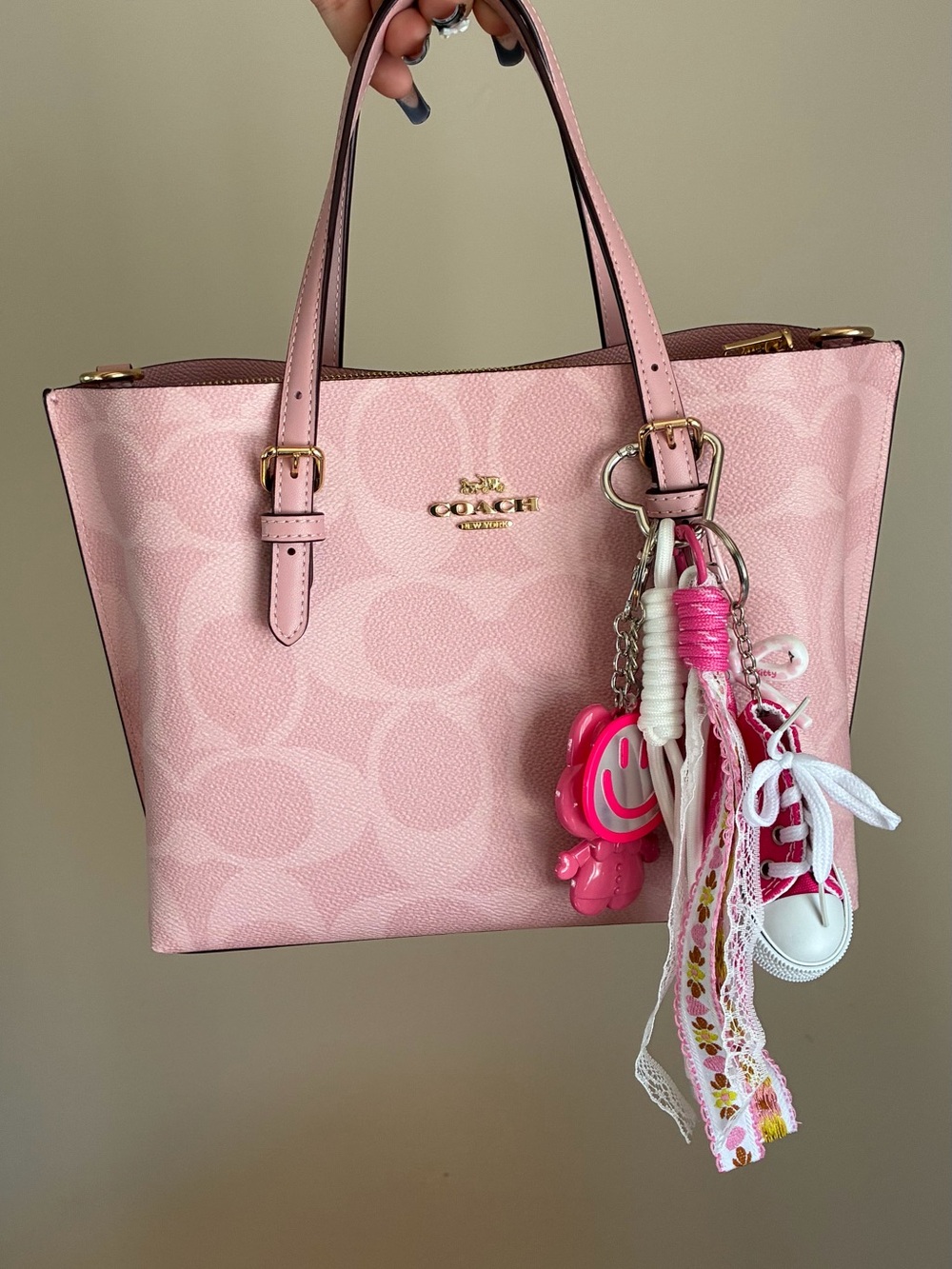 Pink Mini Sneaker Keychain Bag Charm